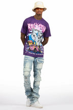 Kip Purple Oversized Graphic T-Shirt