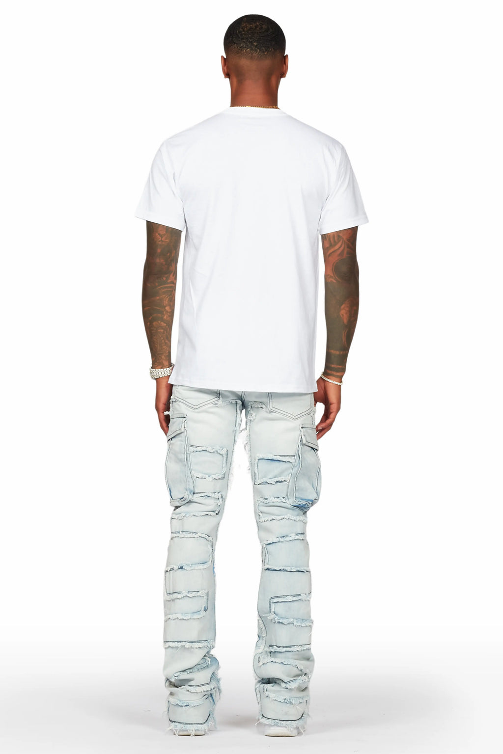 Farren Blue Painter Stacked Flare Jean