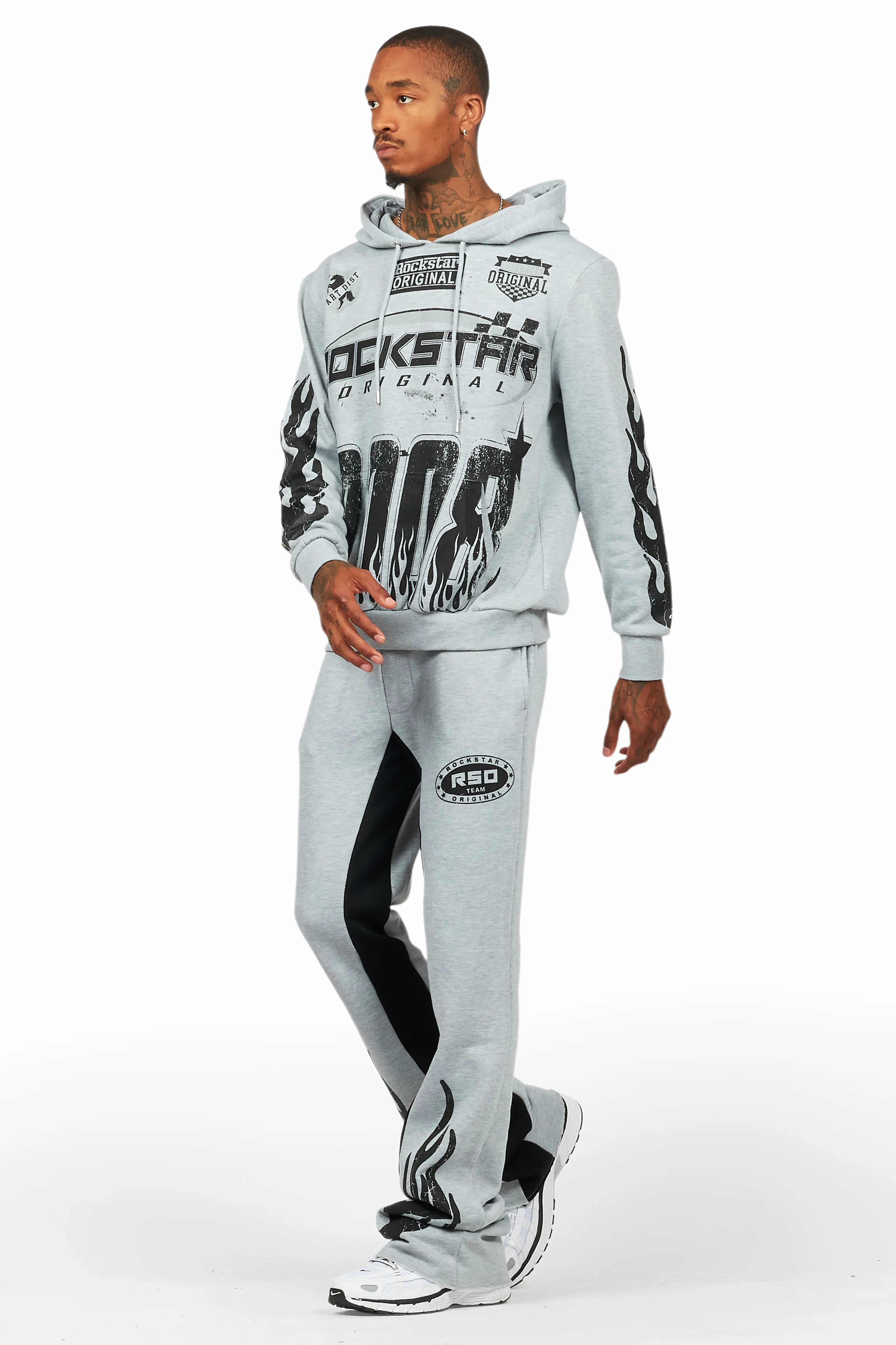 Amos Heather Grey Hoodie/Baggy Track Pant Set