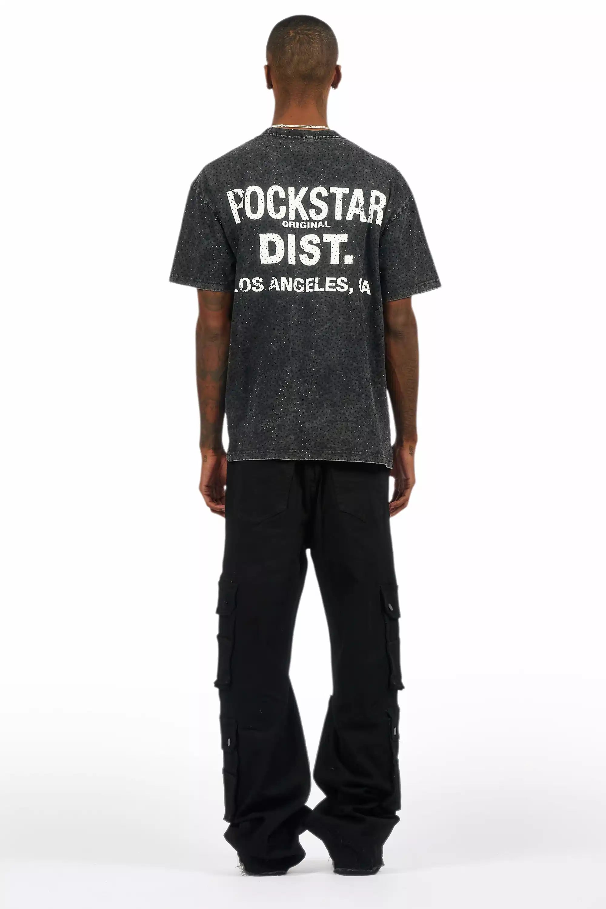 Keylor Black Distressed Baggy Fit Jean