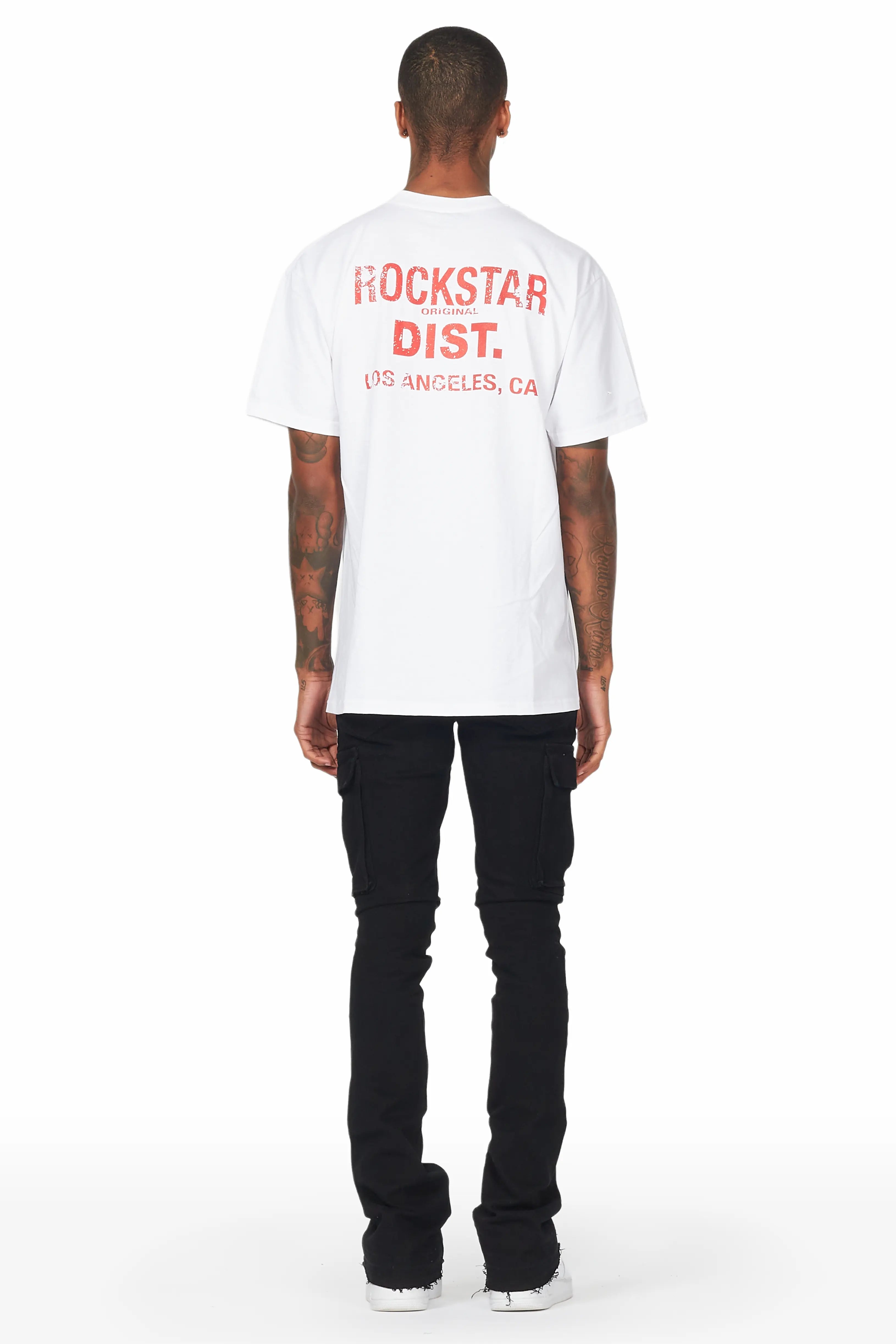 Sarg Black Cargo Stacked Flare Jean