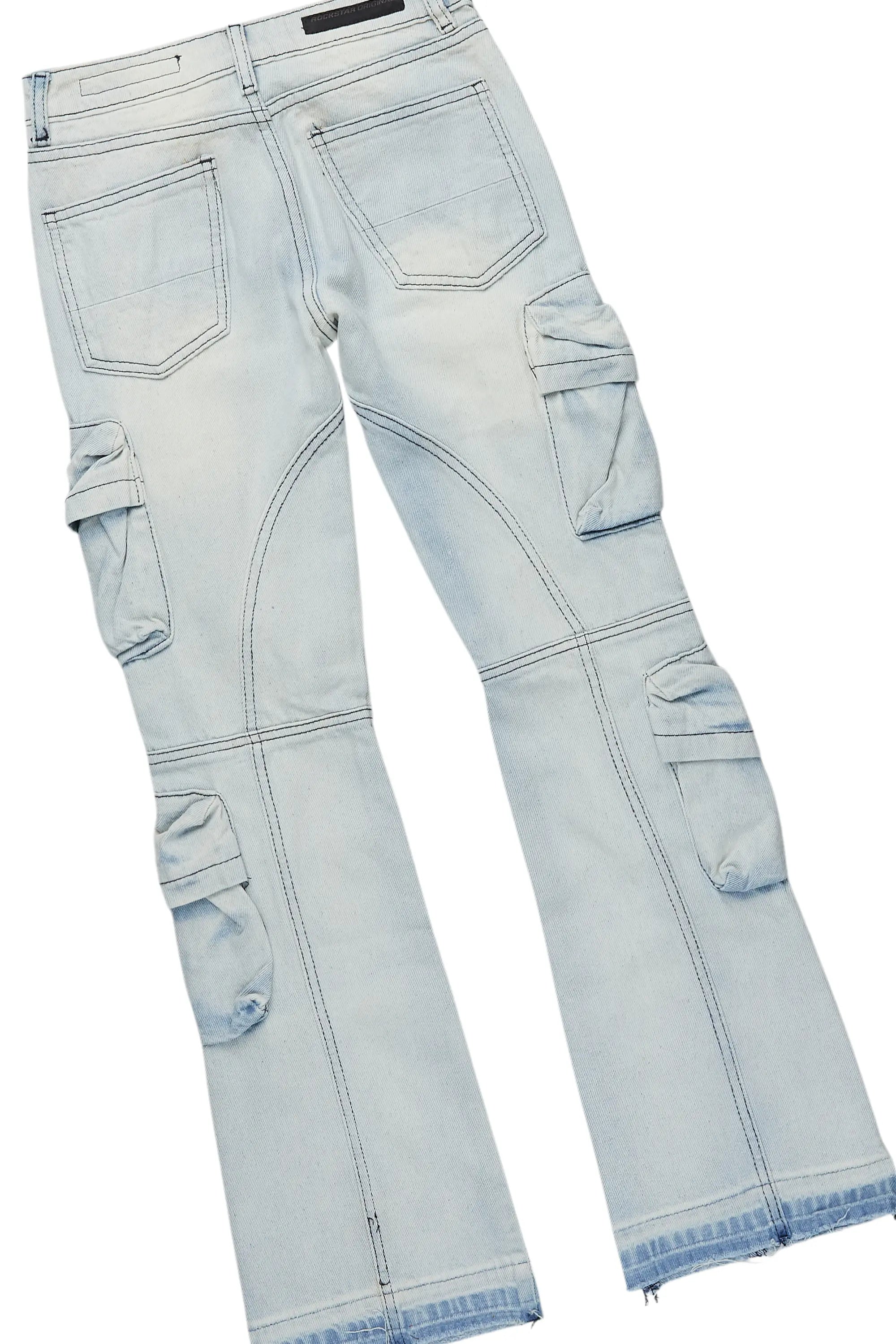 Boys Beau Royal Blue T-Shirt/Stacked Flare Jean Set