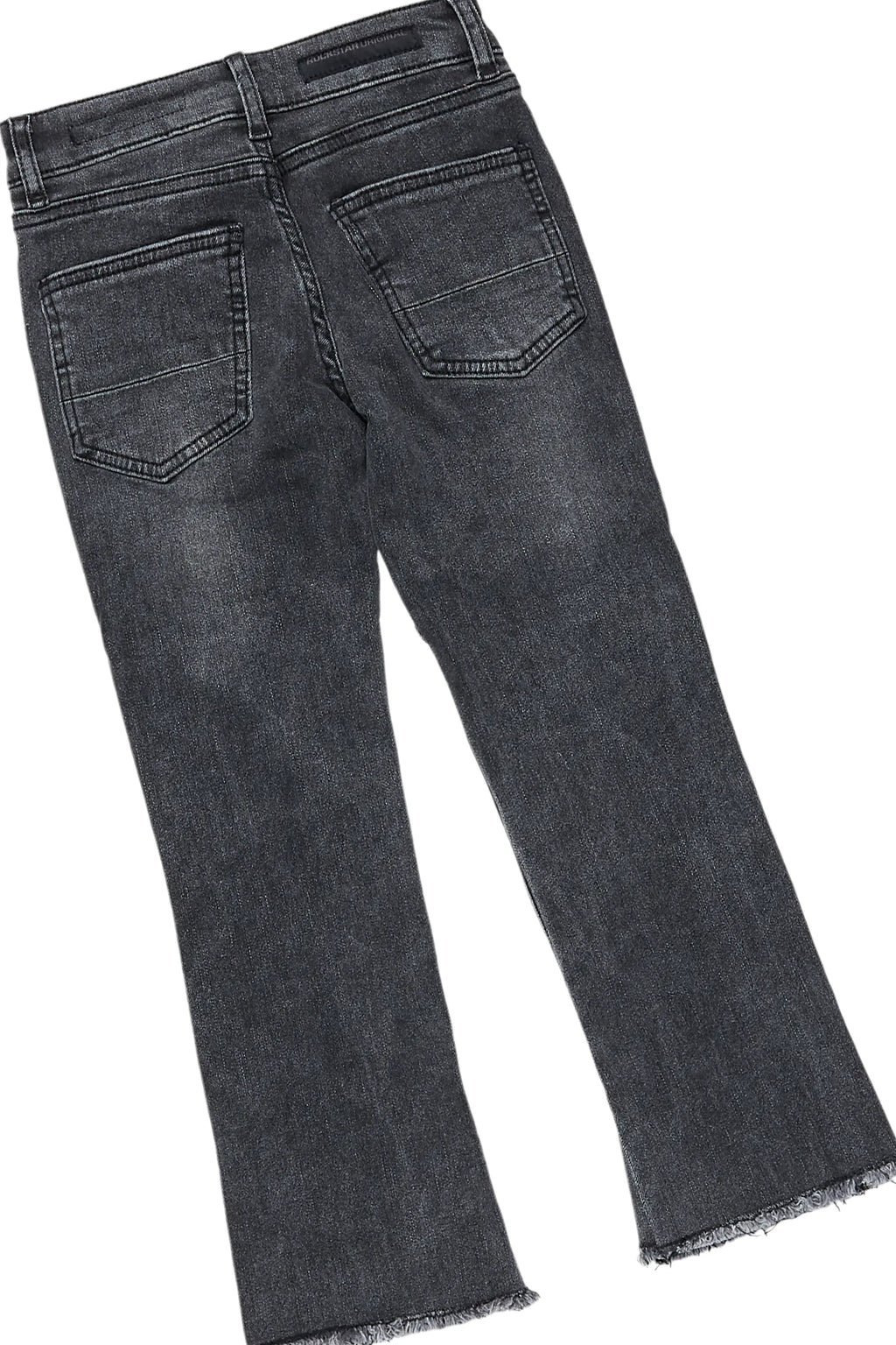 Boys Ezra Black Hoodie & Espen Stacked Flare Jean Set