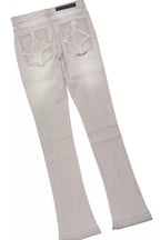 Fields Black Oversized Graphic T-Shirt/Painted Stacked Flare Jean