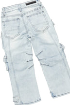 Boys Fields Blue Mohair Hoodie/Baggy Cargo Jean Set