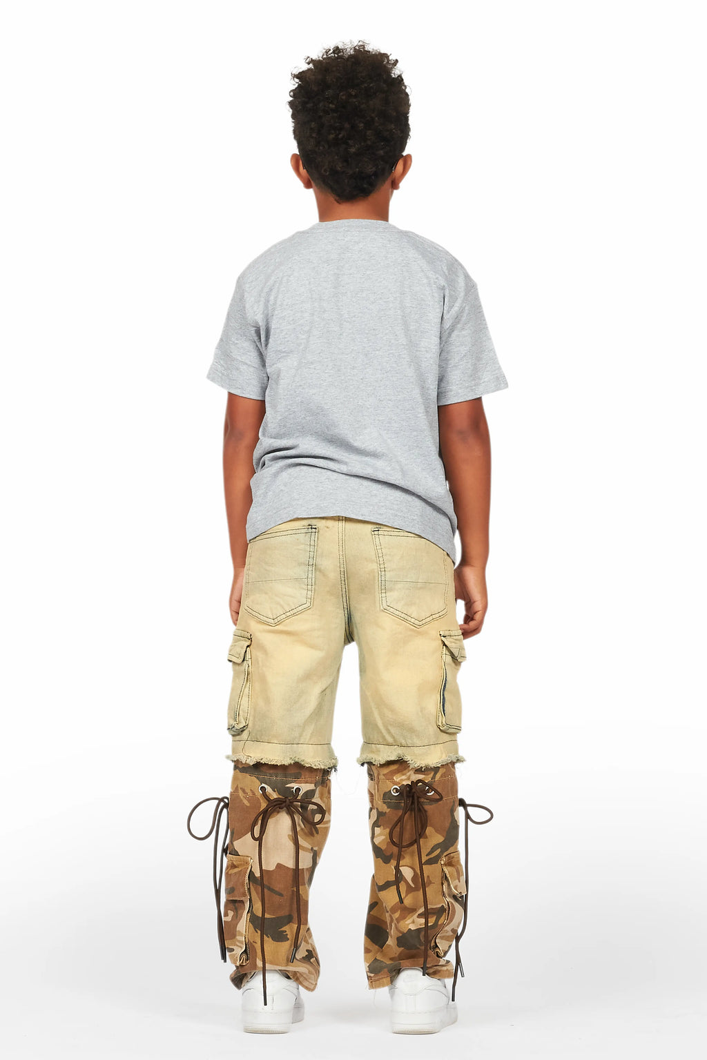 Boys Baatar Blue/Brown Camo Baggy Fit Jean