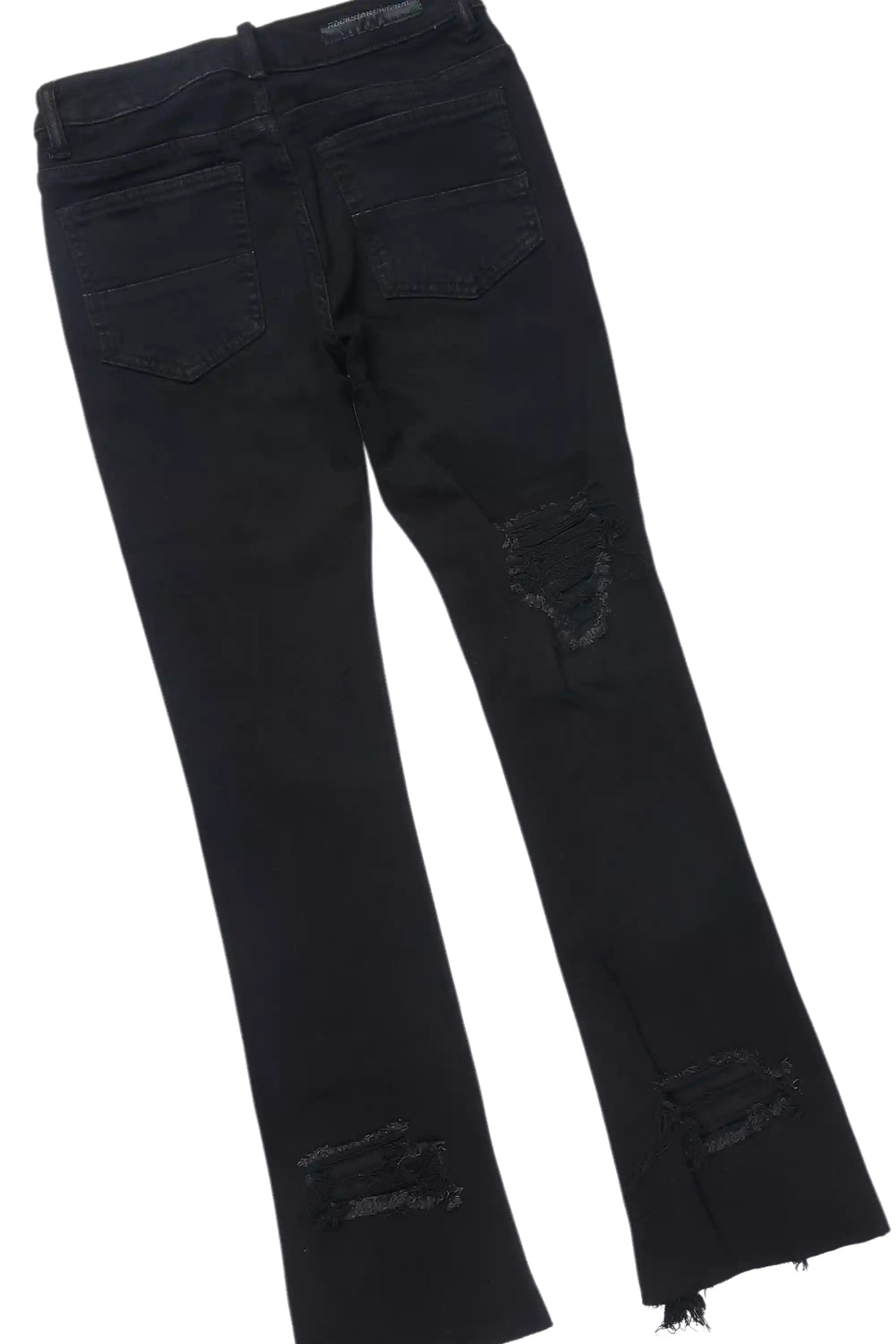 Boys Nesta Black/Yellow T-Shirt/Stacked Flare Jean Set