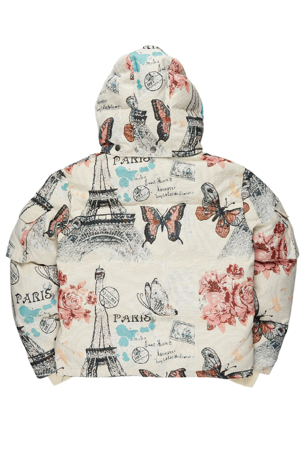 Boys Lamont Beige Tapestry Puffer Jacket