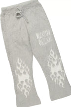 Boys Toshio Grey Stacked Flare Knitted Mohair Track Set