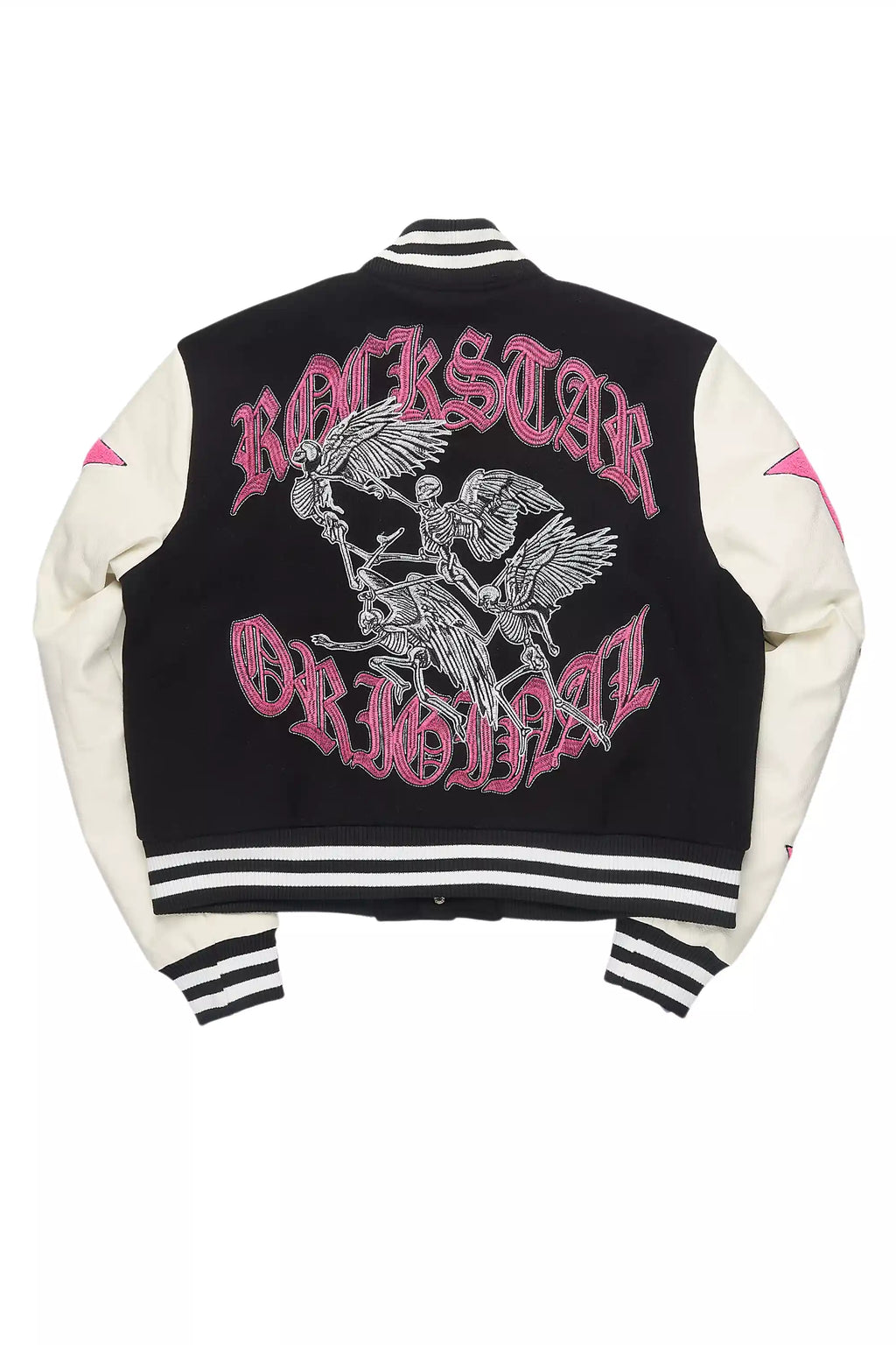 Krystle Black Oversized Varsity Jacket