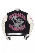 Krystle Black Oversized Varsity Jacket