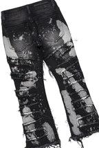 Boys Smitty Light Grey Hoodie/Stacked Flare Jean Set