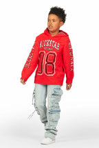 Boys Fields Red Mohair Hoodie/Baggy Cargo Jean Set