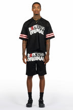 Crown Black Mesh Jersey Short Set