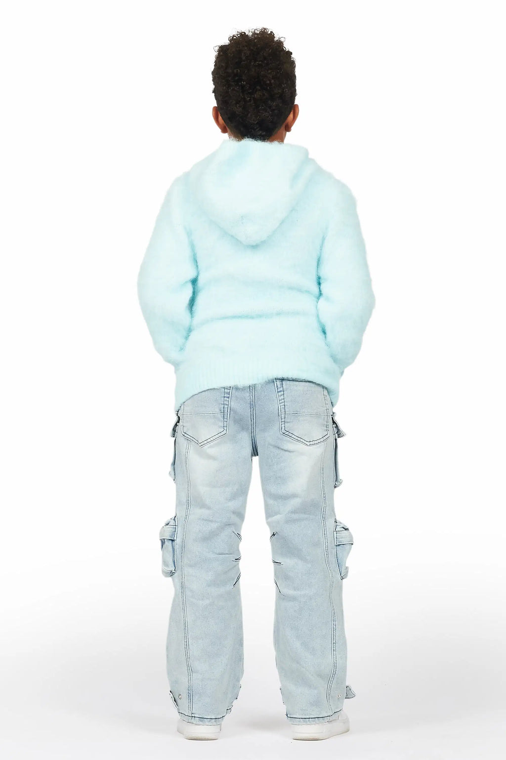 Boys Mahesh Blue Baggy Cargo Jean