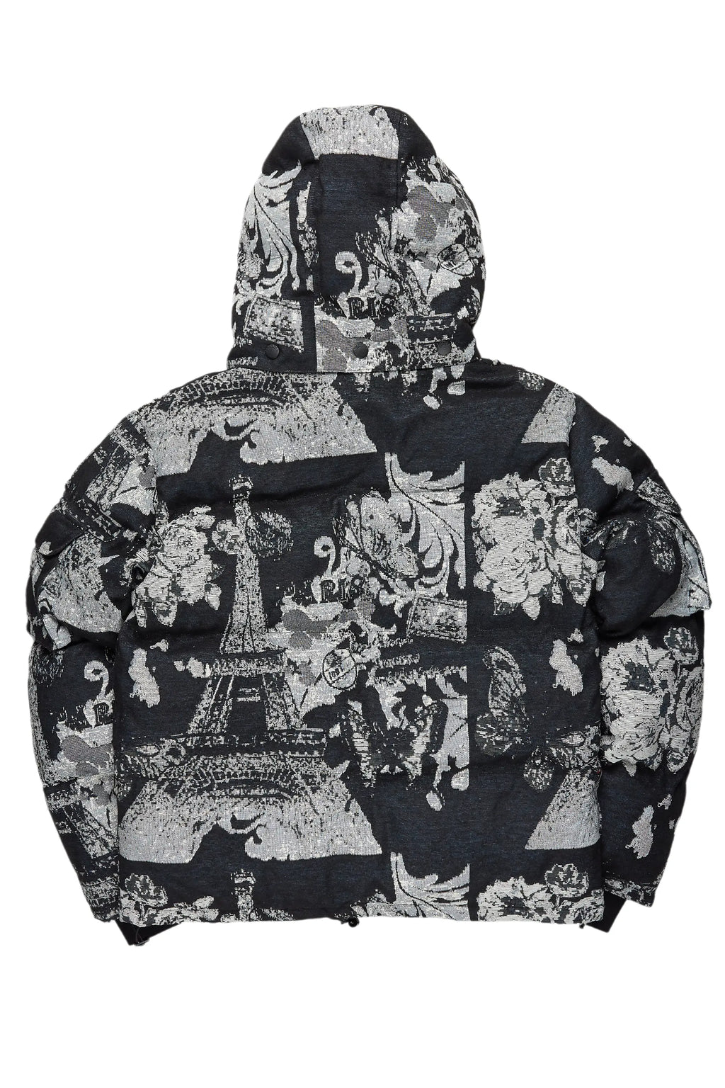 Boys Lamont Black Tapestry Puffer Jacket