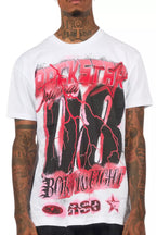 Vaelox White/Red Oversized Graphic T-Shirt