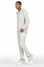 Lake Grey Mohair Knit Track Set