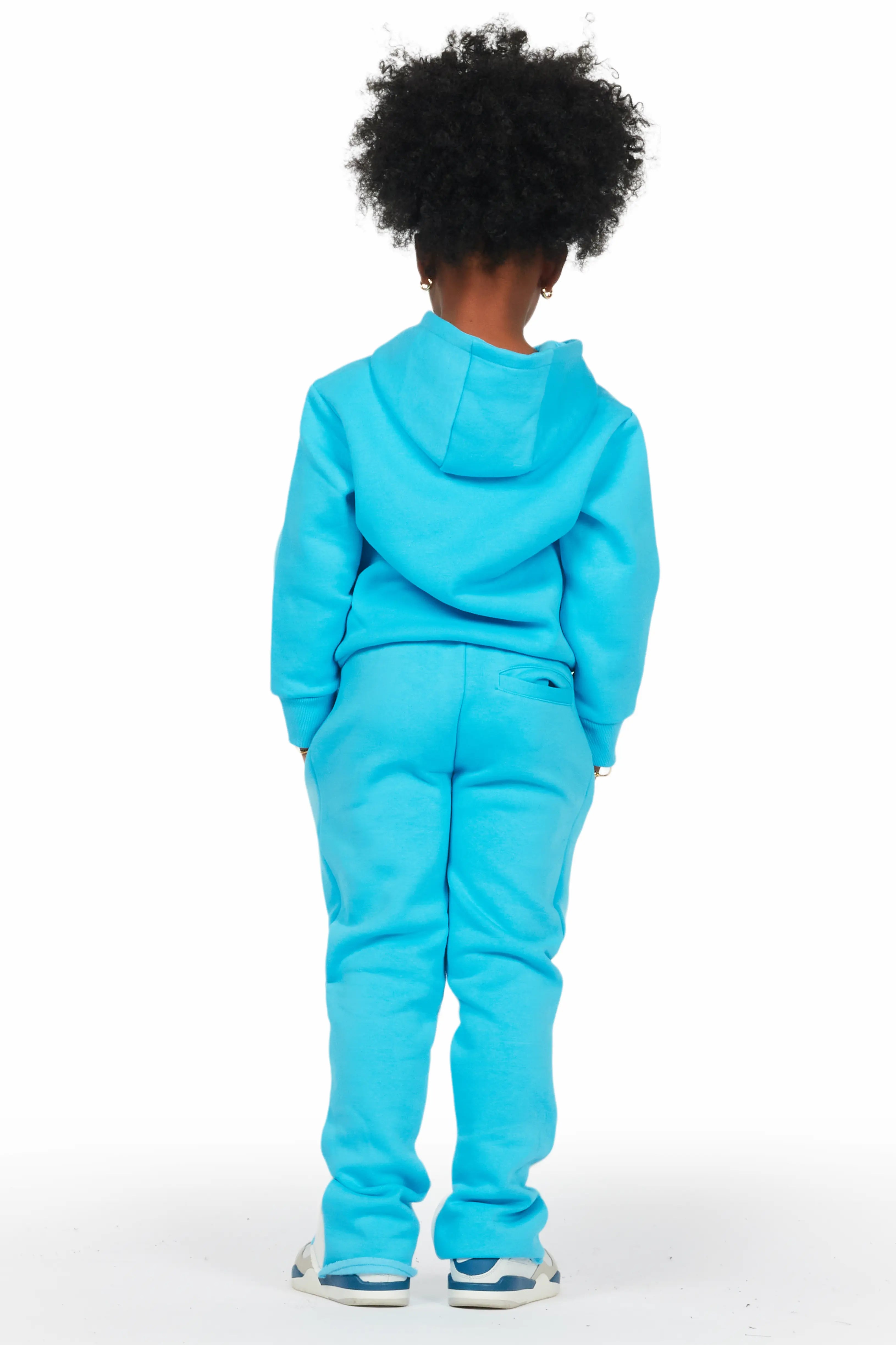Girls Sophie Blue Stacked Pant Set