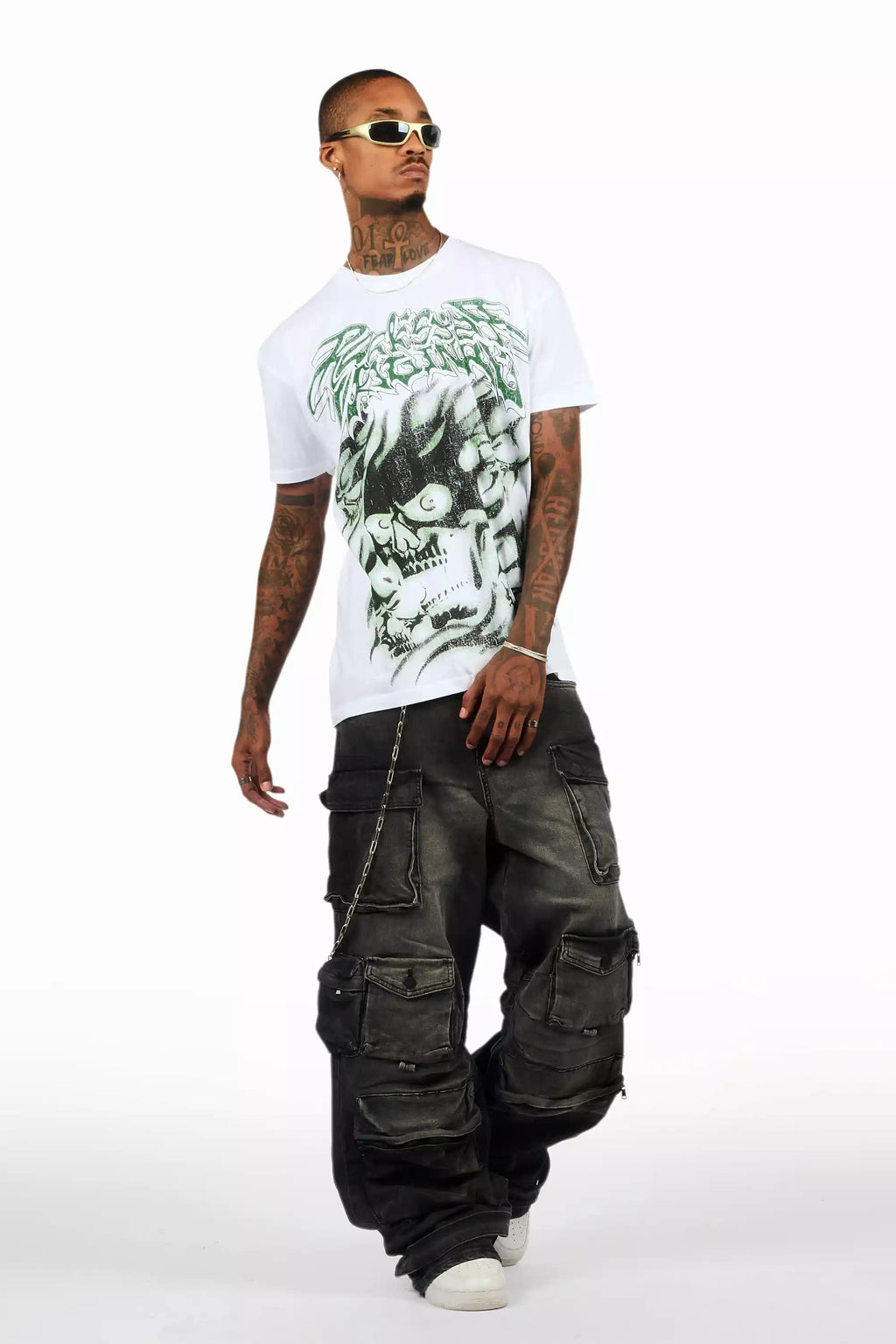 Schtupp White Oversized Graphic T-Shirt