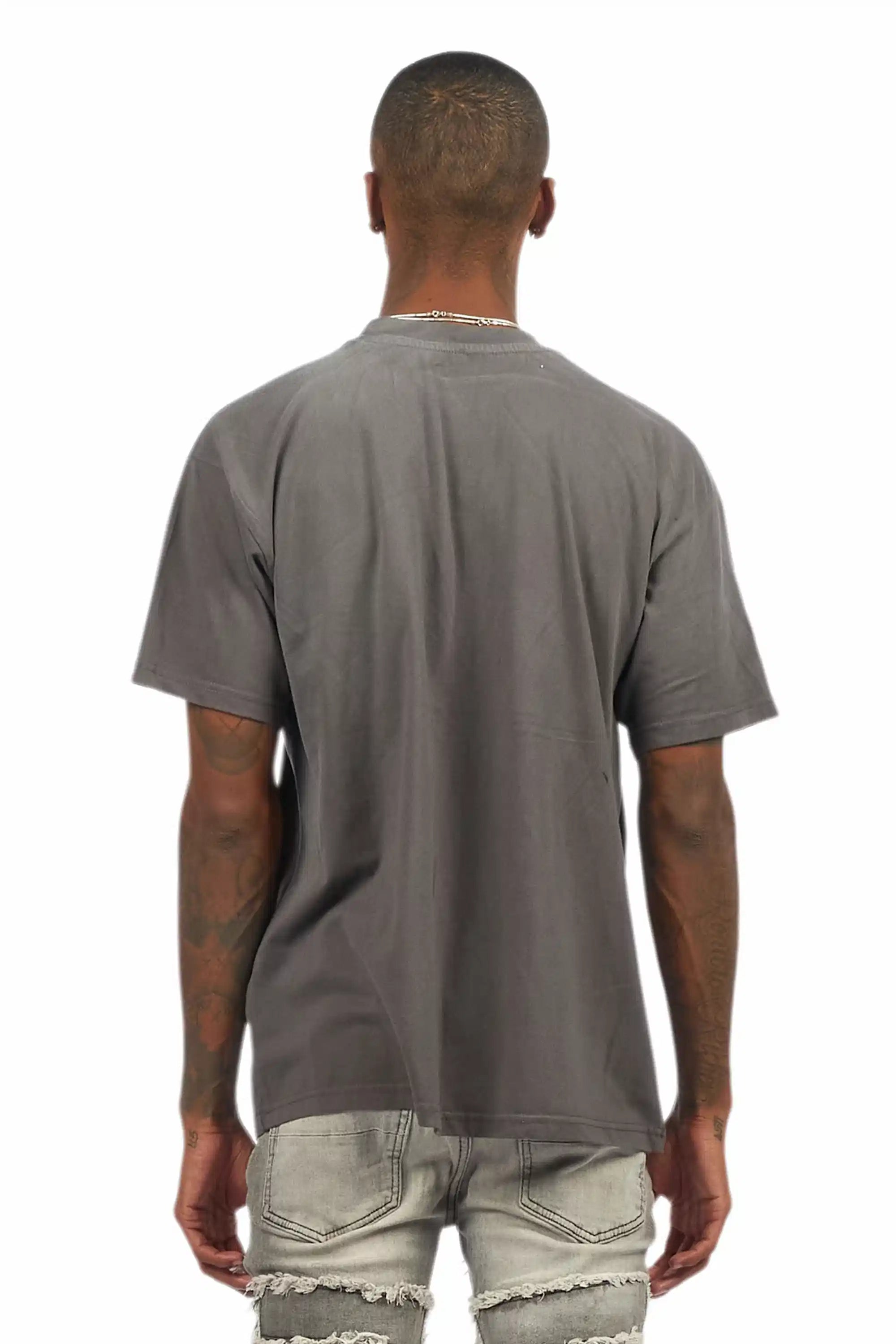 Waller Vintage Grey Oversized Graphic T-Shirt