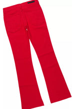 Boys Lake White/Red T-Shirt/Dag Stacked Flare Jean Set