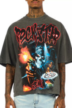 Arvyn Charcoal/Multi Oversized Graphic T-Shirt