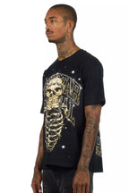 Krock Black Graphic Rhinestone T-Shirt