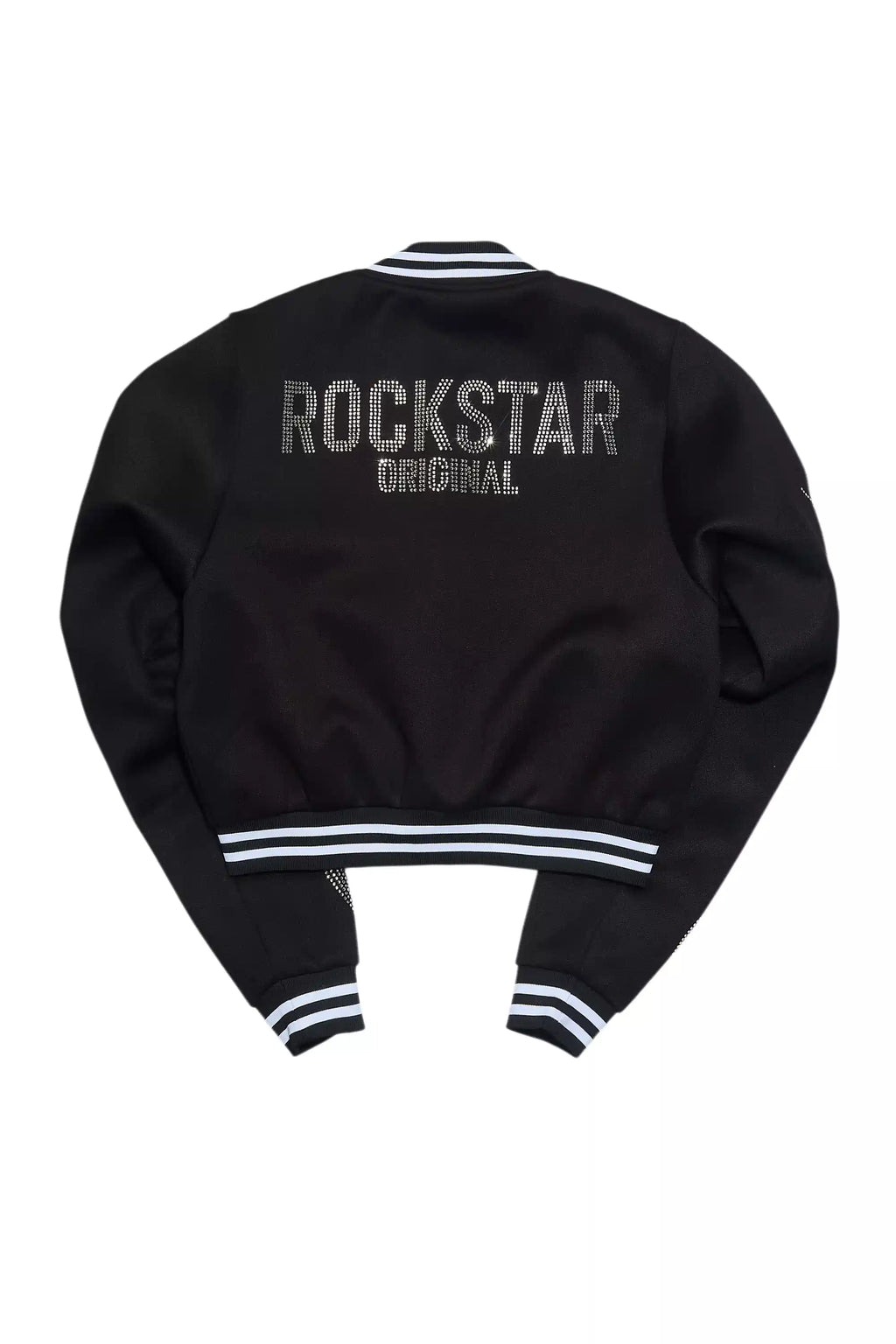 Beunca Black Rhinestone Varsity Jacket