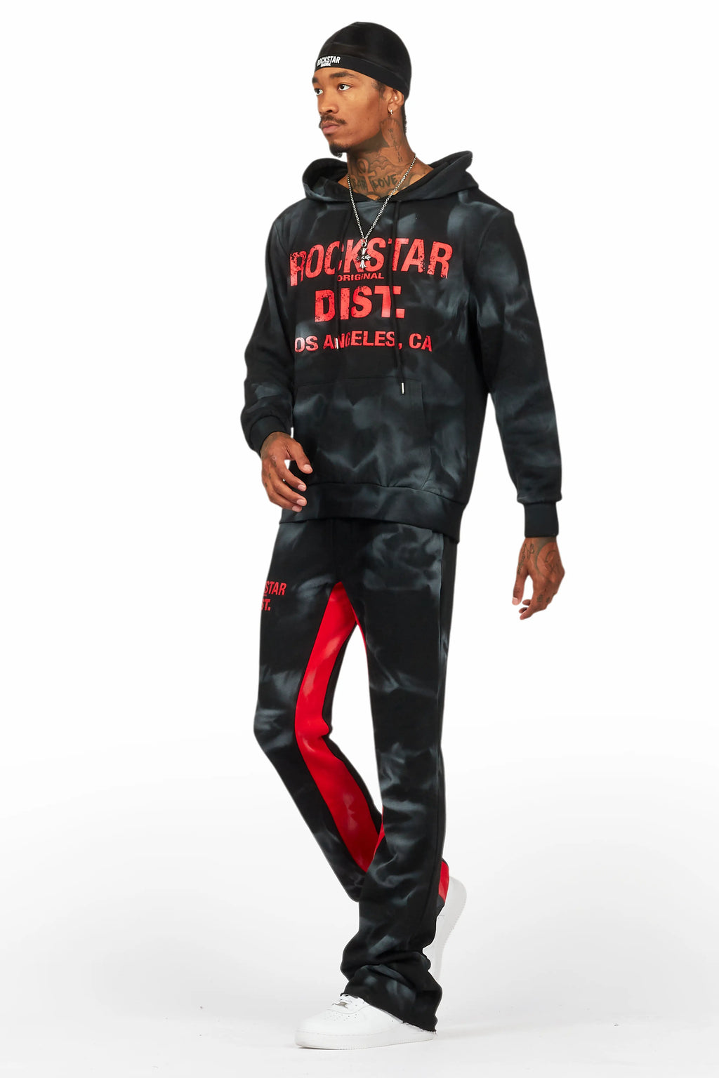 Nelly Black/Red Hoodie/Baggy Track Pant Set