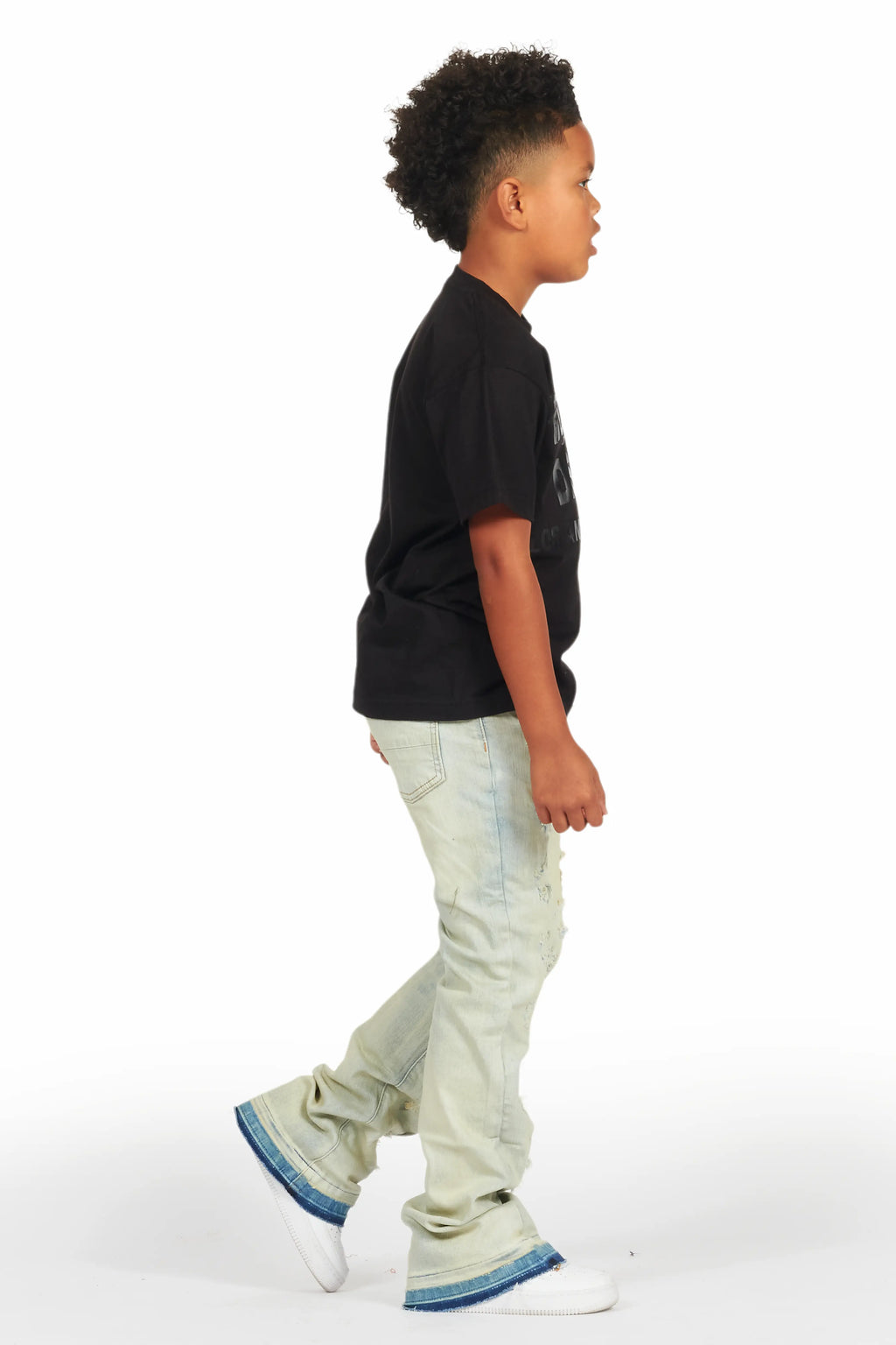 Boys Holibert Light Blue Stacked Flare Jean