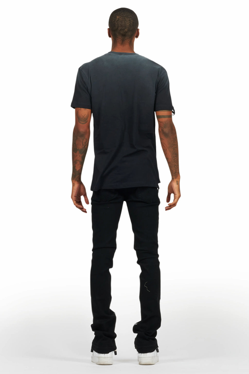 Banyan Black Graphic T-Shirt/Dag Stacked Flare Jean Set