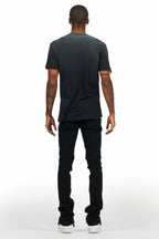 Banyan Black Graphic T-Shirt/Dag Stacked Flare Jean Set