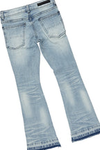 Girls Melanie Red/Blue Hoodie/Stacked Flare Jean Set