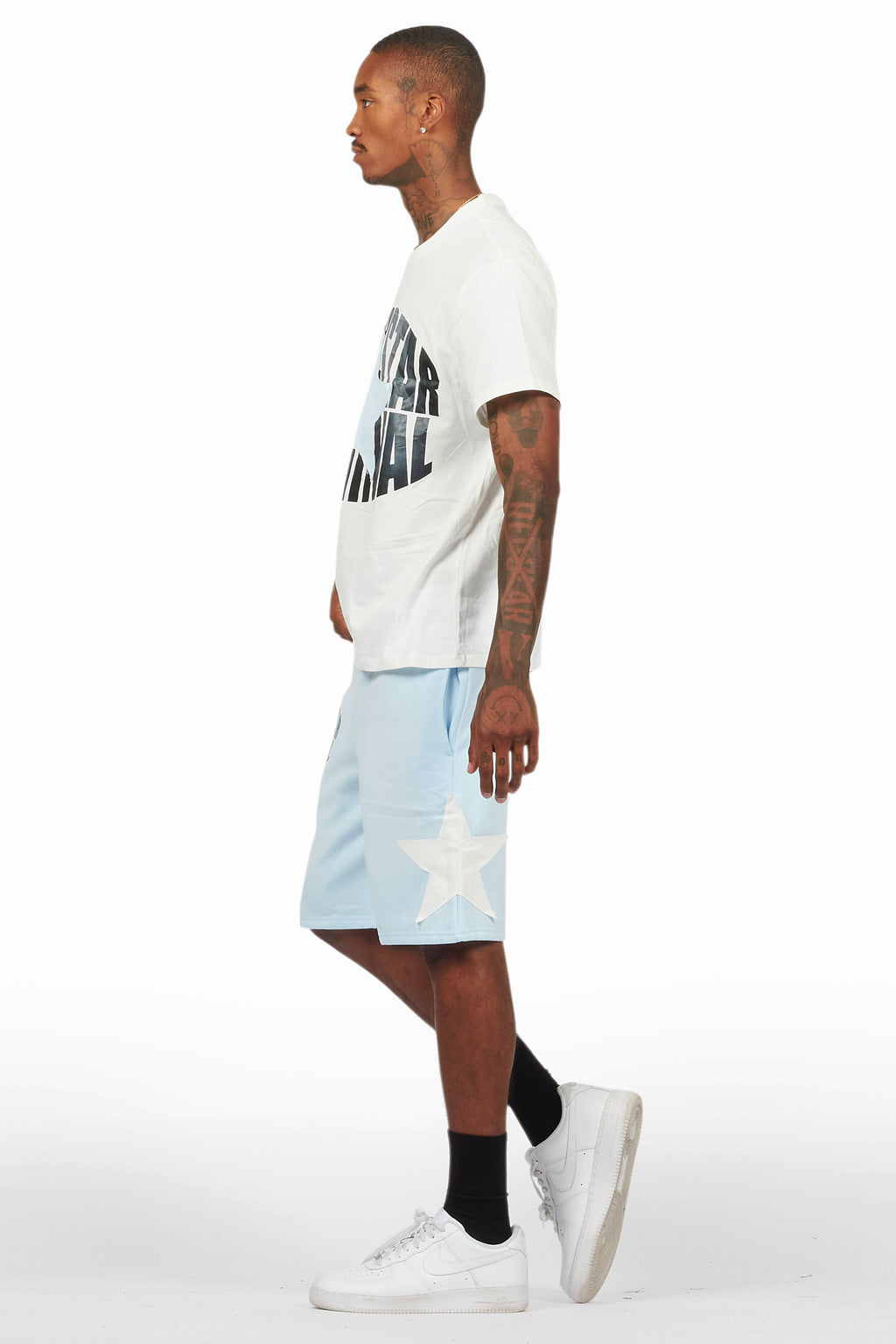Sarge White/Blue T-Shirt/Short Set