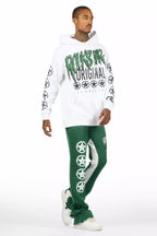 Wizzurd White/Green Hoodie Stacked Track Set