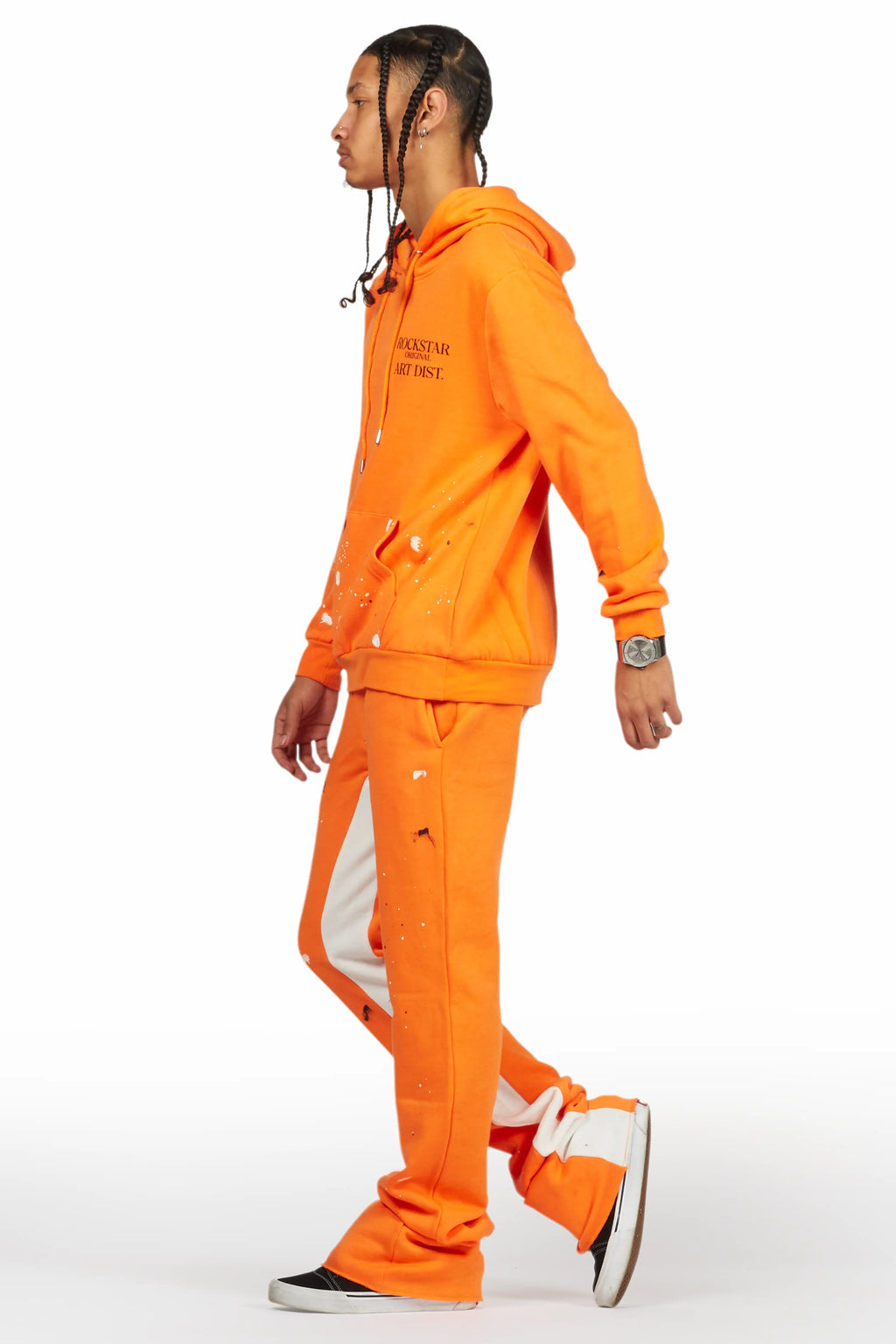 Jaco Orange Hoodie Baggy Fit Pant Track Set