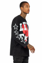 Pacino Vintage Black/Red Long Sleeve Graphic T-Shirt