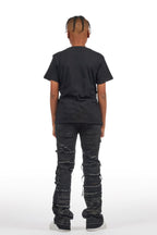 Boys Folant Black Slim Stacked Flare Jean