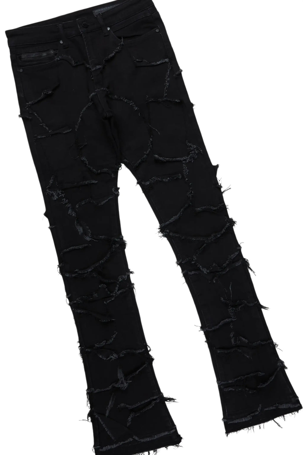 Boys Beni Black Hoodie/Stack Flare Jean Set