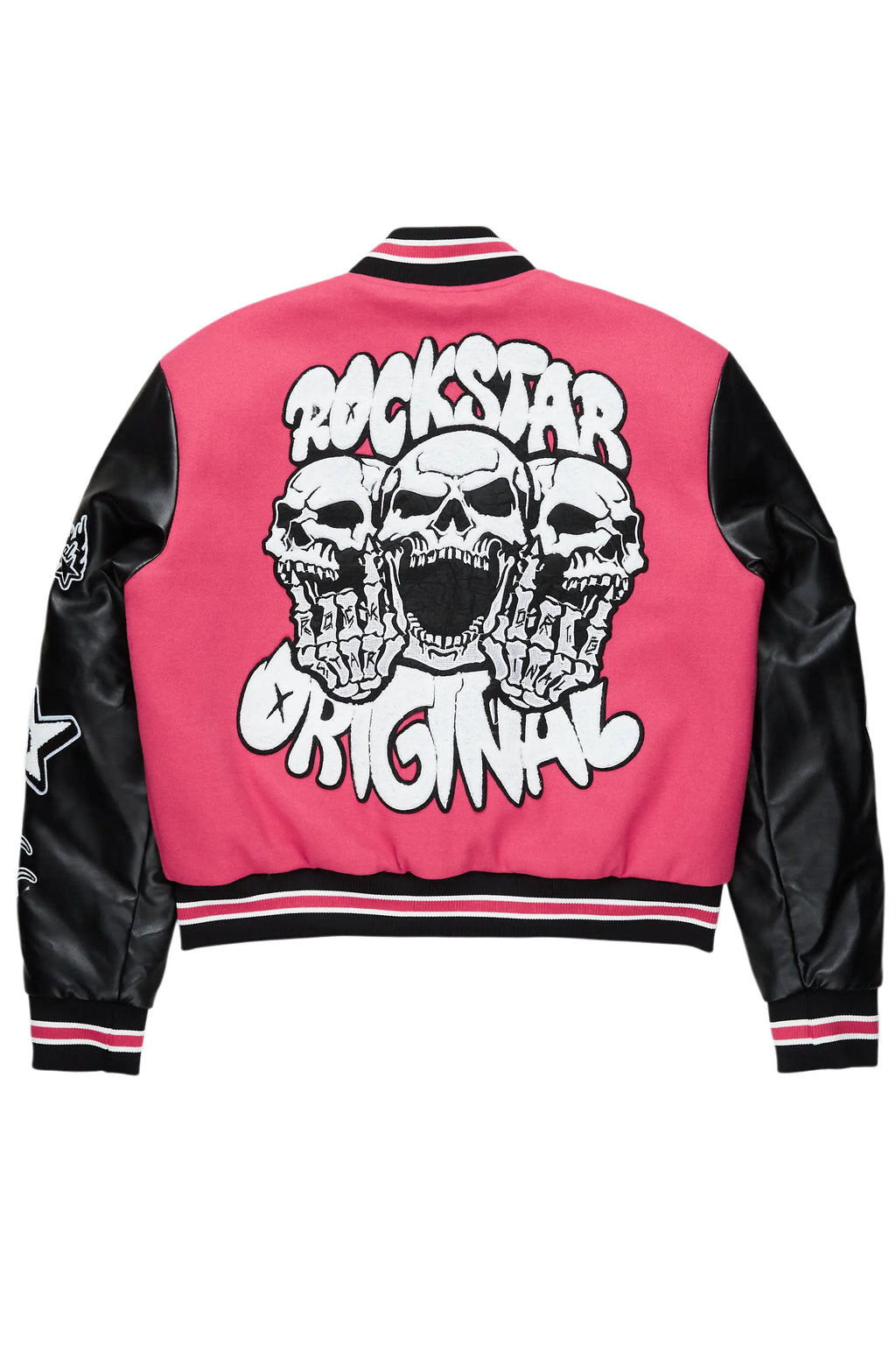 Sharray Fuchsia Oversized Varsity Jacket