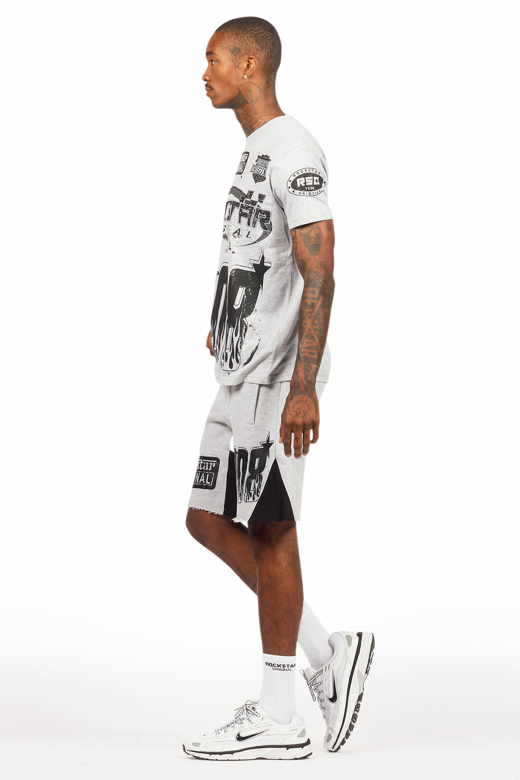 Amos Heather Grey T-Shirt/Short Set