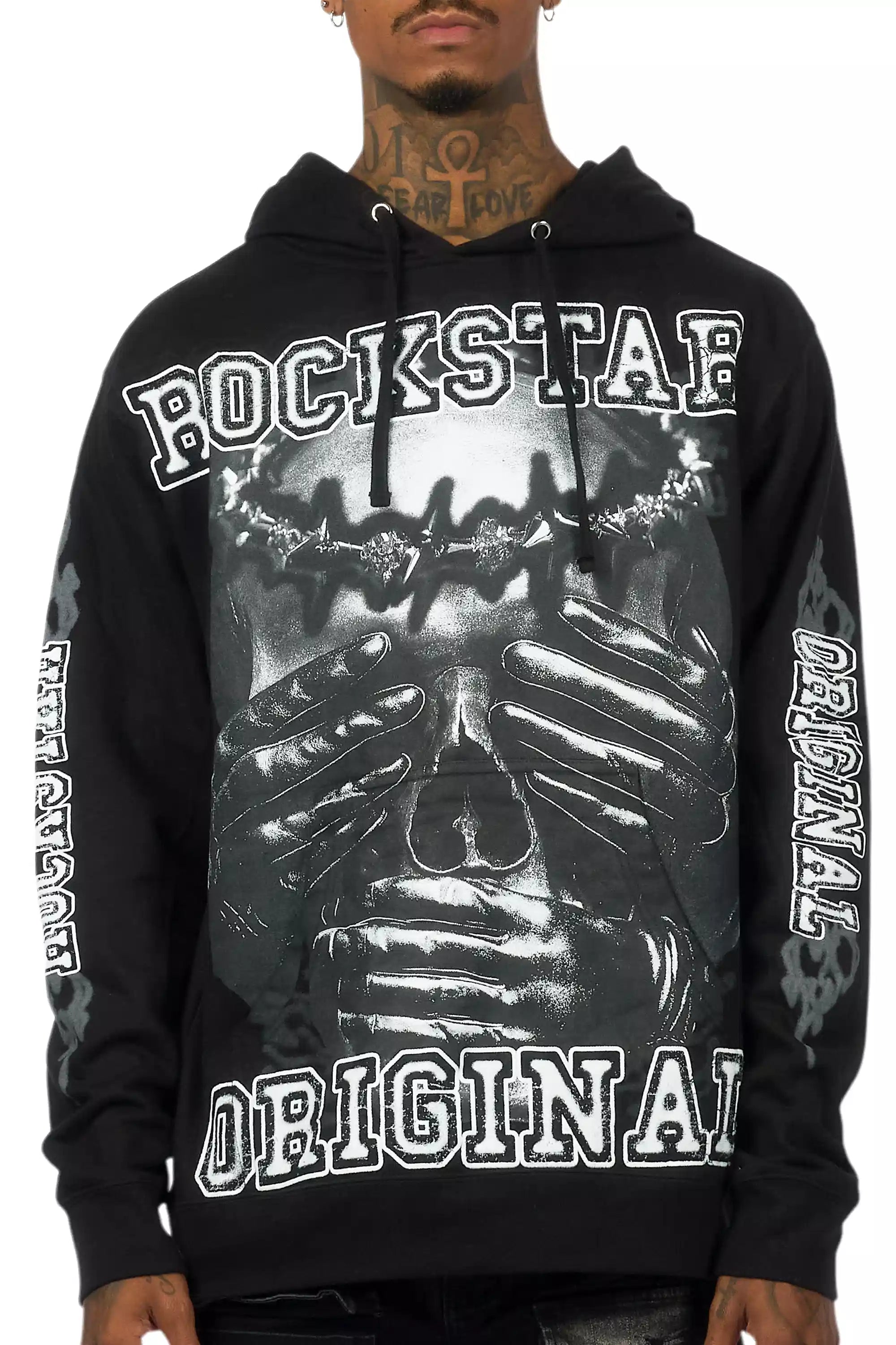 Eden Black Graphic Hoodie