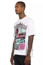 Reece White Graphic Rhinestone T-Shirt