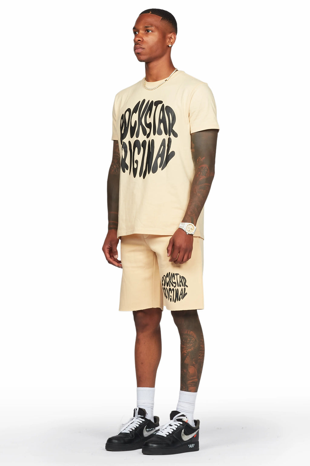 Thierry Beige T-Shirt/Short Set