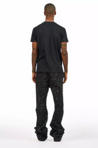 Discolite Rhinestone Jet Black Baggy Jean