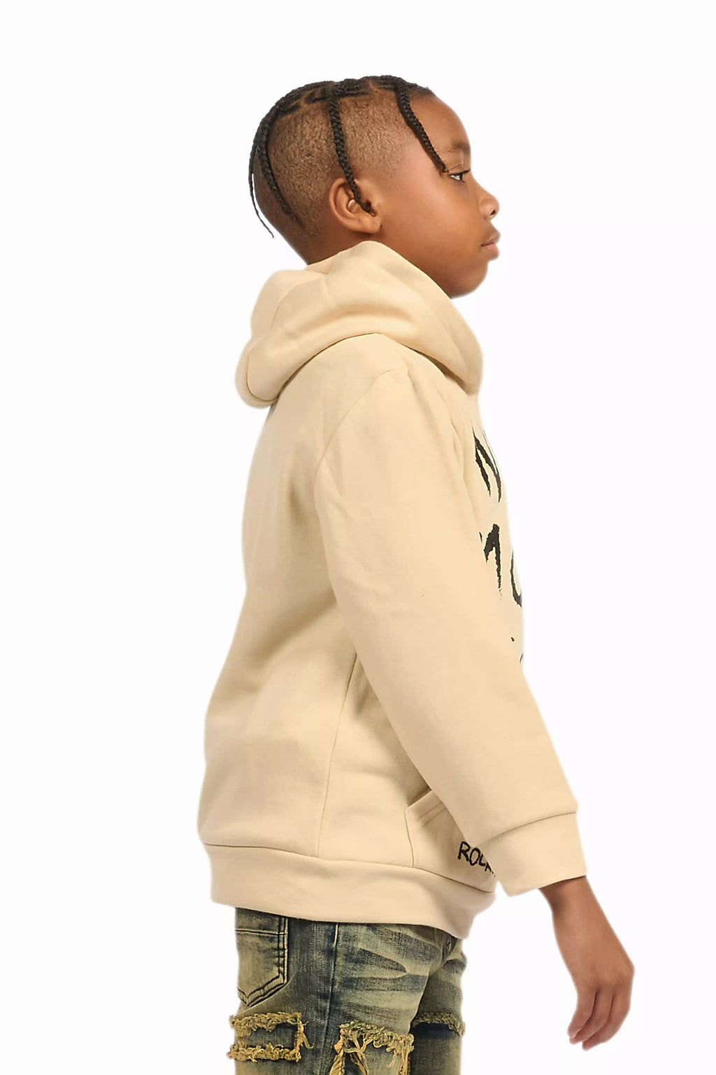 Boys M4 Toys Beige/Black Graphic Hoodie