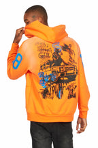 Grill Orange Distressed Graphic Hoodie