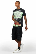 Beno Black T-Shirt/Denim Short Set