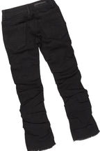 Girls Isha Grey/Black Hoodie/Stacked Flare Jean Set